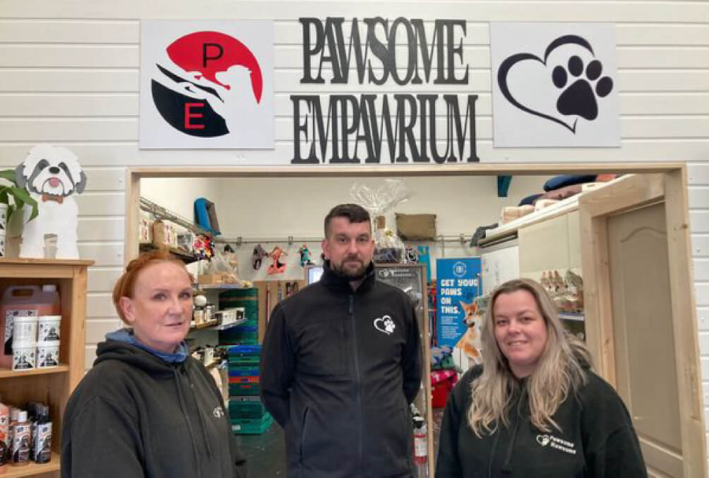 The team at Pawsome Empawrium shown outside of their property