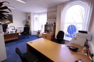 An office with a desk and a window located at 64 St Peters Avenue, Cleethorpes.