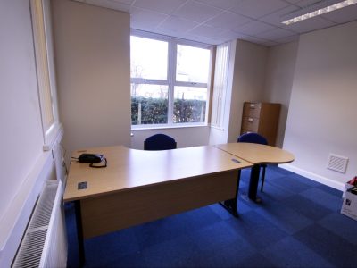 An office with a desk and a window located at G1, 64 St Peters Avenue, Cleethorpes.